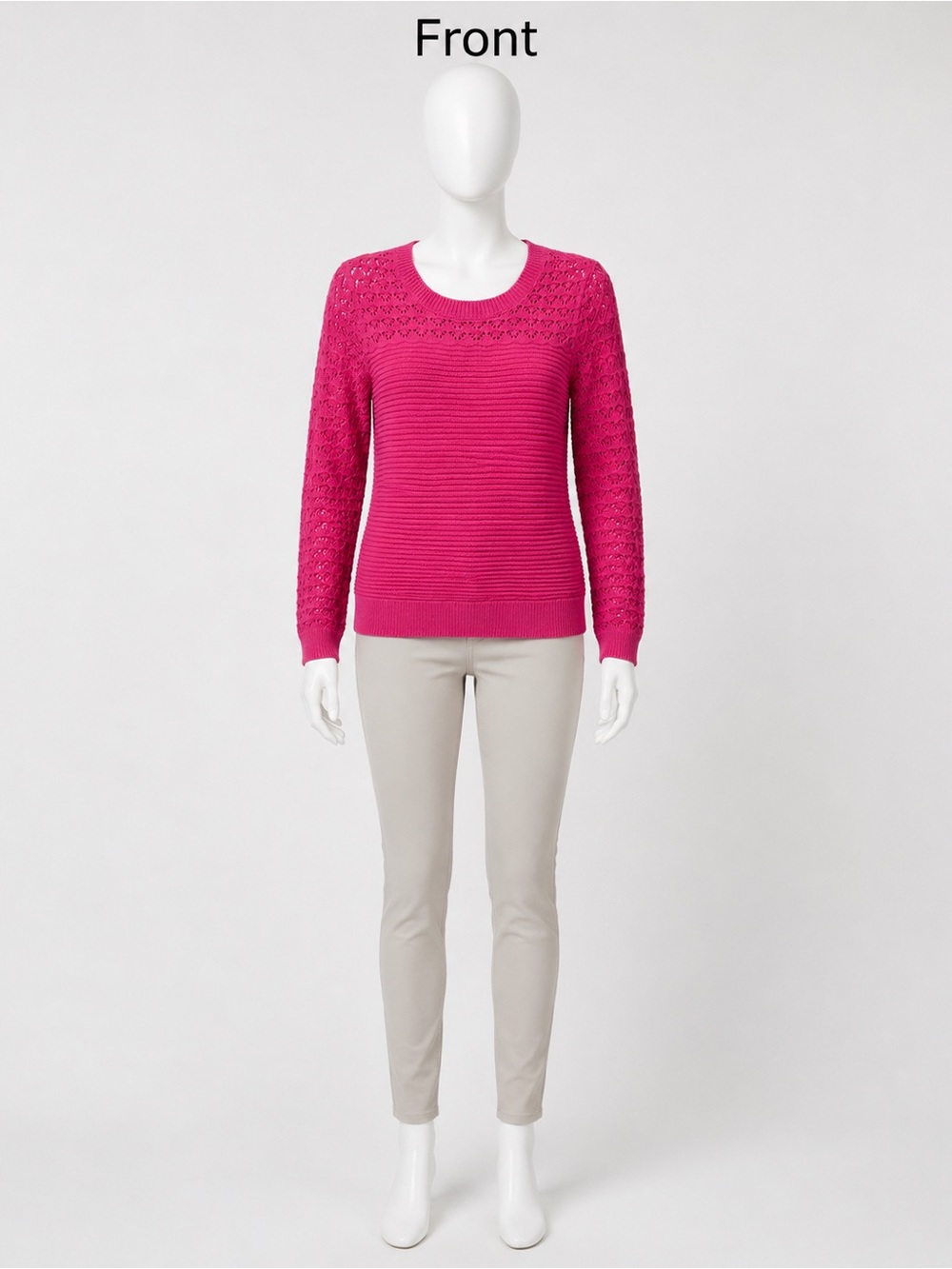 croft & barrow Bright Fuchsia Crewneck Knit Sweater